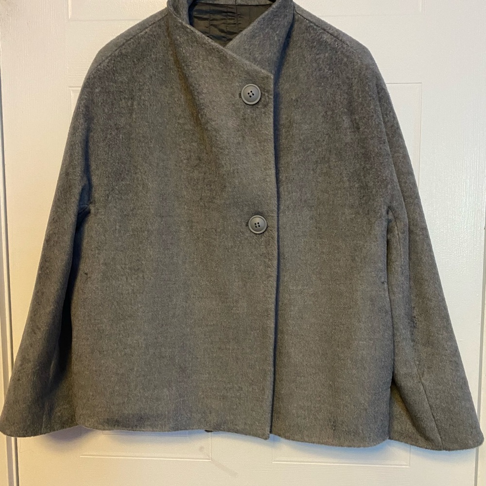 Gray Wool Blend Coat Lenoci Luxury